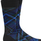 Perry Ellis Men's Microfiber Plaid Socks Black Size Regular
