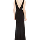 City Studios Juniors' Embellished-Applique Slit Gown Black Size 13
