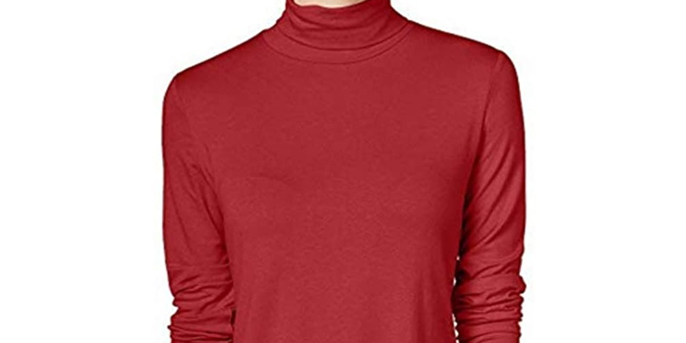 JM Collection Women's Turtleneck Top Red Size Medium