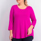 JM Collection  Women's Plus Size Scoopneck Top  Med Pink Size OX