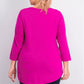 JM Collection  Women's Plus Size Scoopneck Top  Med Pink Size OX
