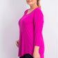 JM Collection  Women's Plus Size Scoopneck Top  Med Pink Size OX