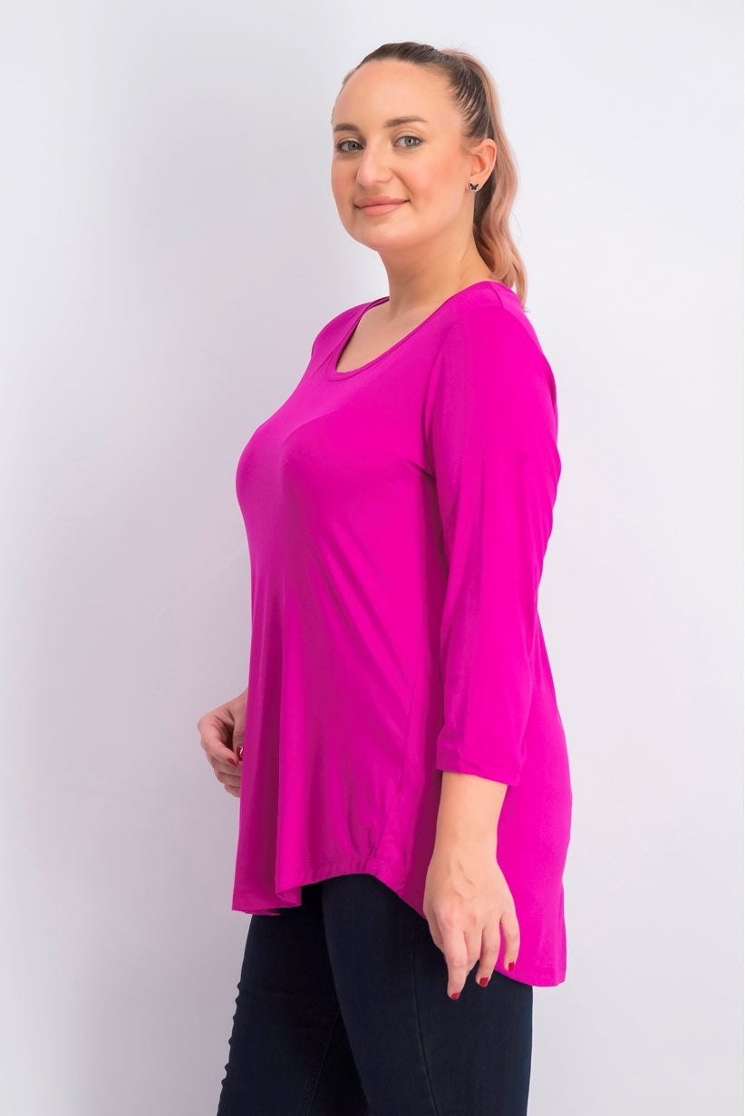 JM Collection  Women's Plus Size Scoopneck Top  Med Pink Size OX