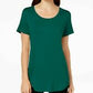 JM Collection Women's Scoop-Neck Top Green Size Large