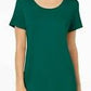 JM Collection Women's Scoop-Neck Top Green Size Large
