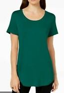 JM Collection Women's Scoop-Neck Top Green Size Large