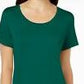 JM Collection Women's Scoop-Neck Top Green Size Large