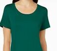 JM Collection Women's Scoop-Neck Top Green Size Large