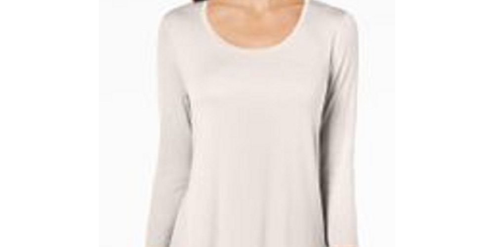 JM Collection Women's Scoop-Neck Top Dark Beige Size 2 Extra Large