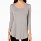 JM Collection Women's Scoop-Neck Top Sand Size Extra Large