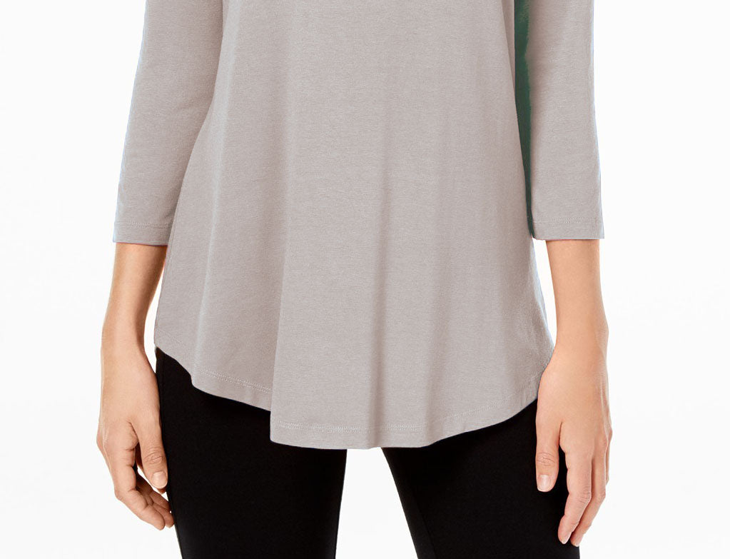 JM Collection Women's Scoop-Neck Top Sand Size Extra Large