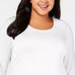JM Collection Women's Plus Size Scoopneck Top White Size 1X