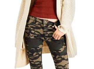 Say What? Juniors' Open-Front Textured Cardigan Beige Size Extra Large