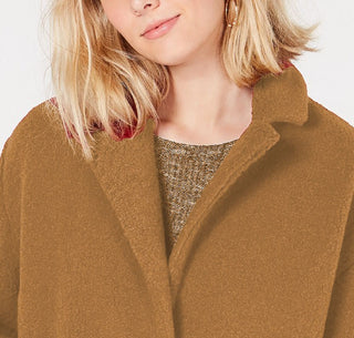 Collection B Juniors Faux-Fur Coat Camel Size Medium