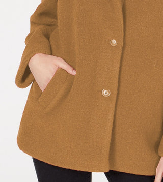 Collection B Juniors Faux-Fur Coat Camel Size XX-Large