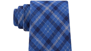 Tommy Hilfiger Men's Boston Classic Plaid Tie Blue Size Regular