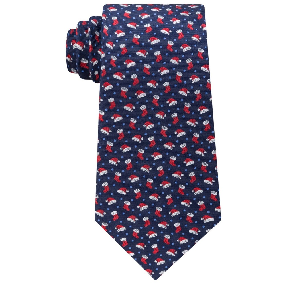 Tommy Hilfiger Men's Santa Hat Necktie Navy One Size