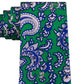 Tommy Hilfiger Men's Central Paisley Silk Tie Green Size Regular