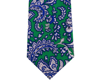 Tommy Hilfiger Men's Central Paisley Silk Tie Green Size Regular