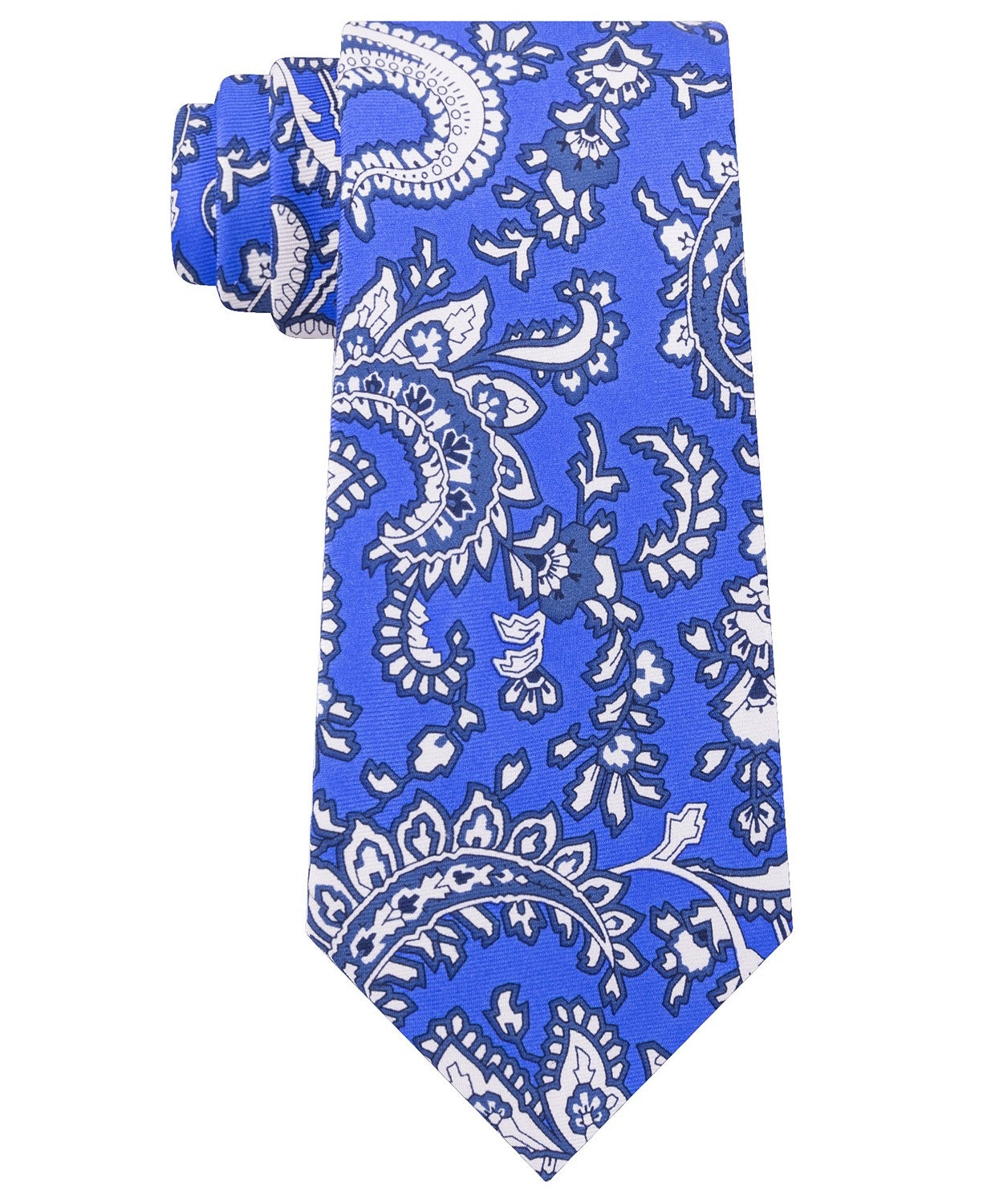 Tommy Hilfiger Men's Central Paisley Silk Tie Navy Size Regular