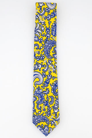 Tommy Hilfiger Men's Central Paisley Silk Tie Yellow Size Regular