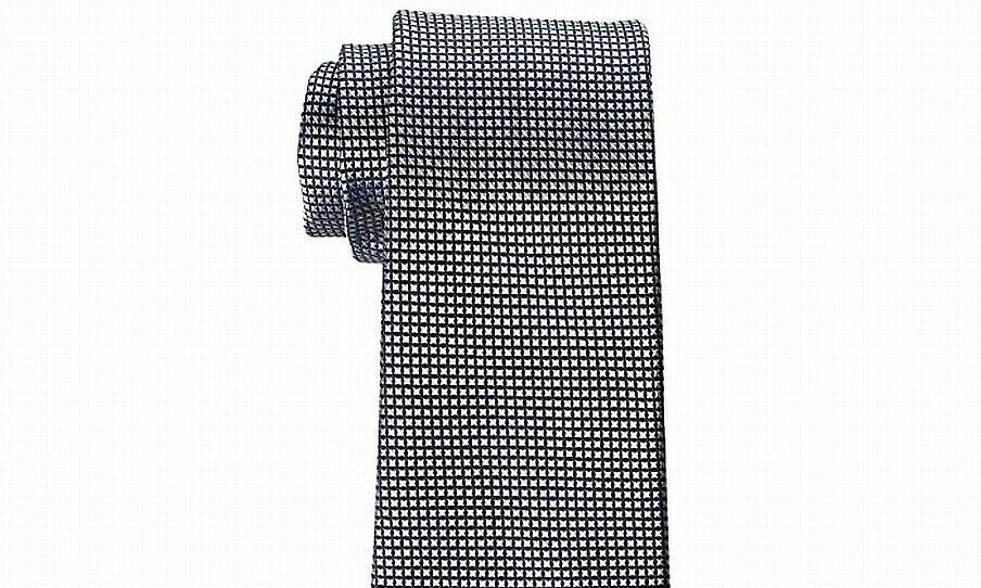 Tommy Hilfiger Men's Navy Micro Silk Tie Gray Size Regular