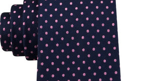Tommy Hilfiger Men's Pin Dot Silk Tie Pink Size Regular