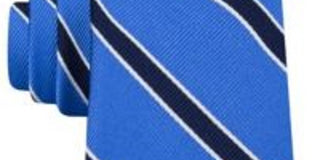 Tommy Hilfiger Men's Preppy Stripe Silk Tie Navy Size Regular