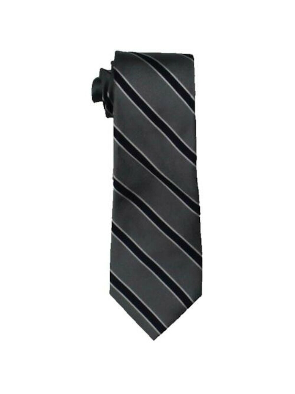 Tommy Hilfiger Men's Preppy Stripe Silk Tie Gray Size Regular