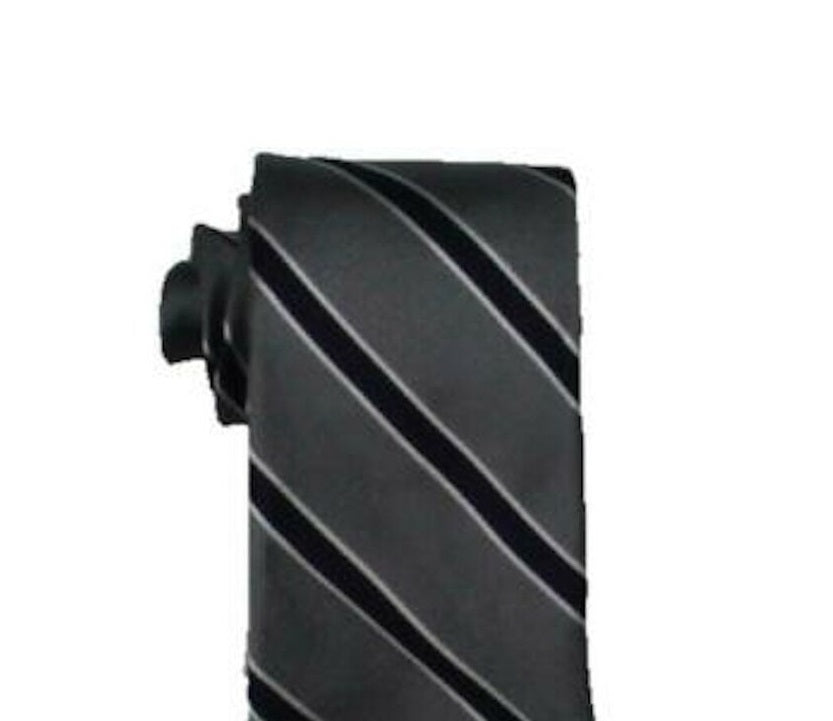 Tommy Hilfiger Men's Preppy Stripe Silk Tie Gray Size Regular