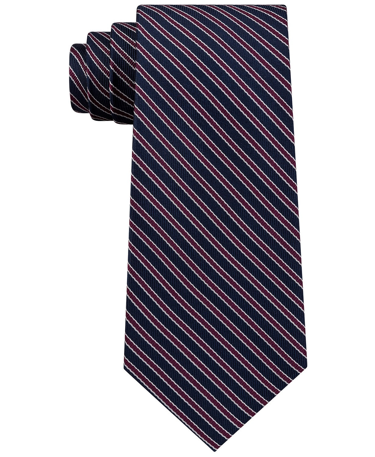 Tommy Hilfiger Men's Preppy Stripe Tie Red Size Regular