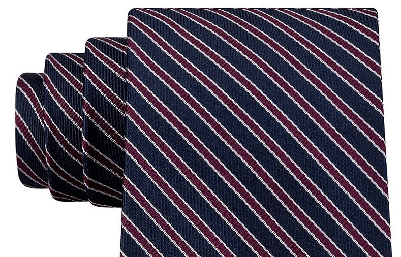 Tommy Hilfiger Men's Preppy Stripe Tie Red Size Regular