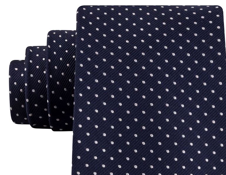 Tommy Hilfiger Men's Preppy Classic Dot Silk Tie Navy Size Regular