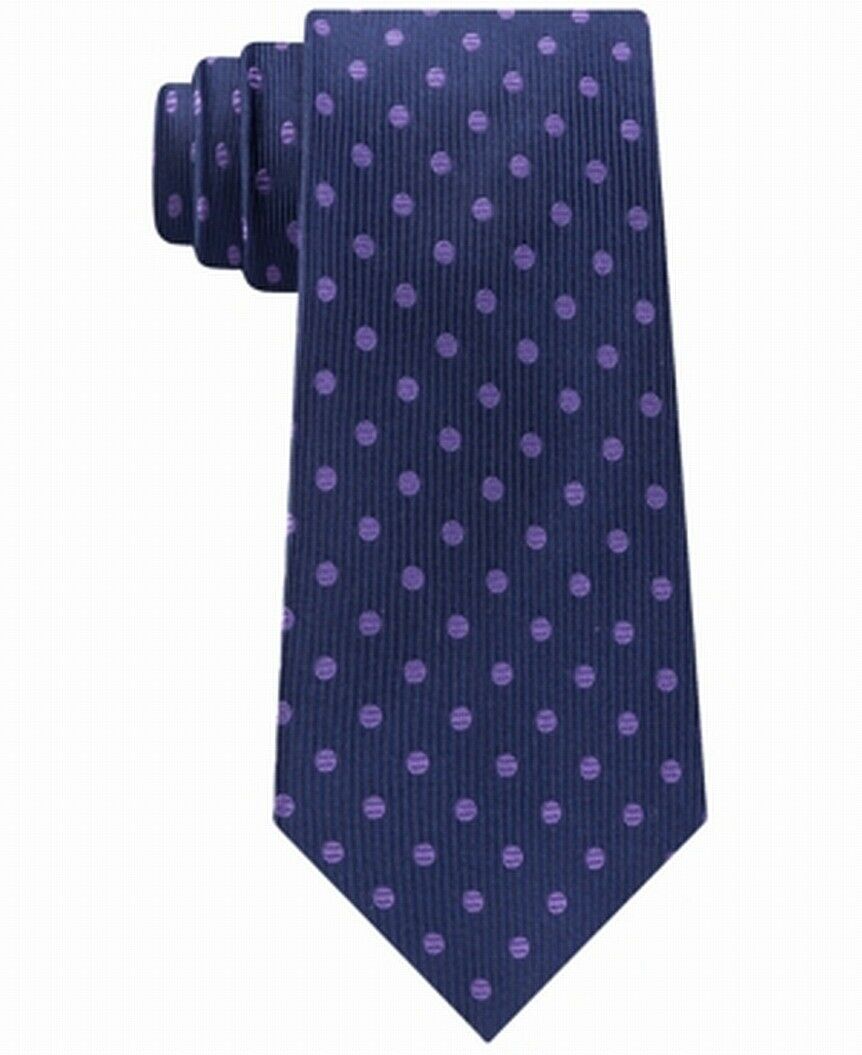 Tommy Hilfiger  Men's Herringbone Dot Tie Purple One Size
