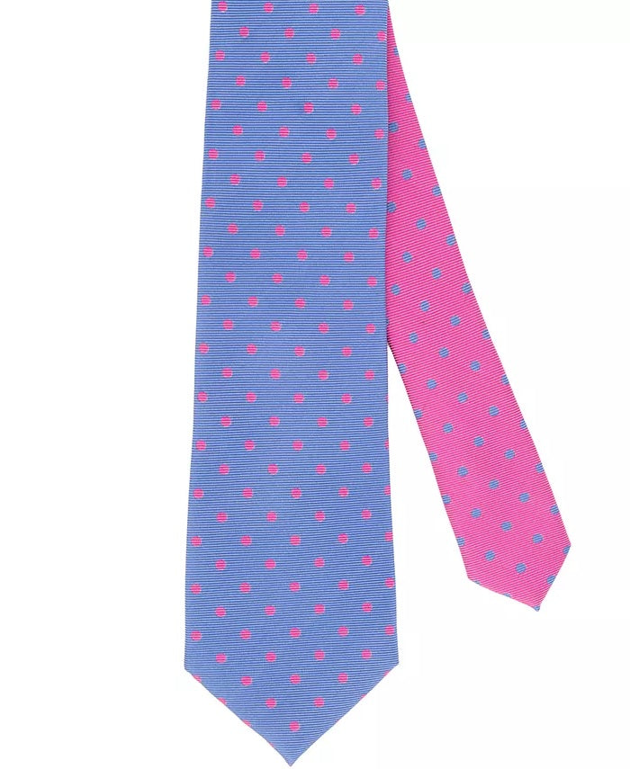 Tommy Hilfiger Men's Bright Preppy Dot Tie Dark Pink Size Regular