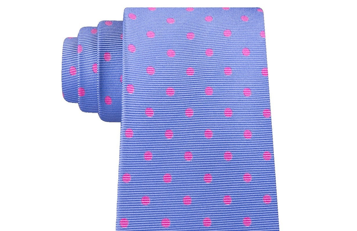 Tommy Hilfiger Men's Bright Preppy Dot Tie Dark Pink Size Regular