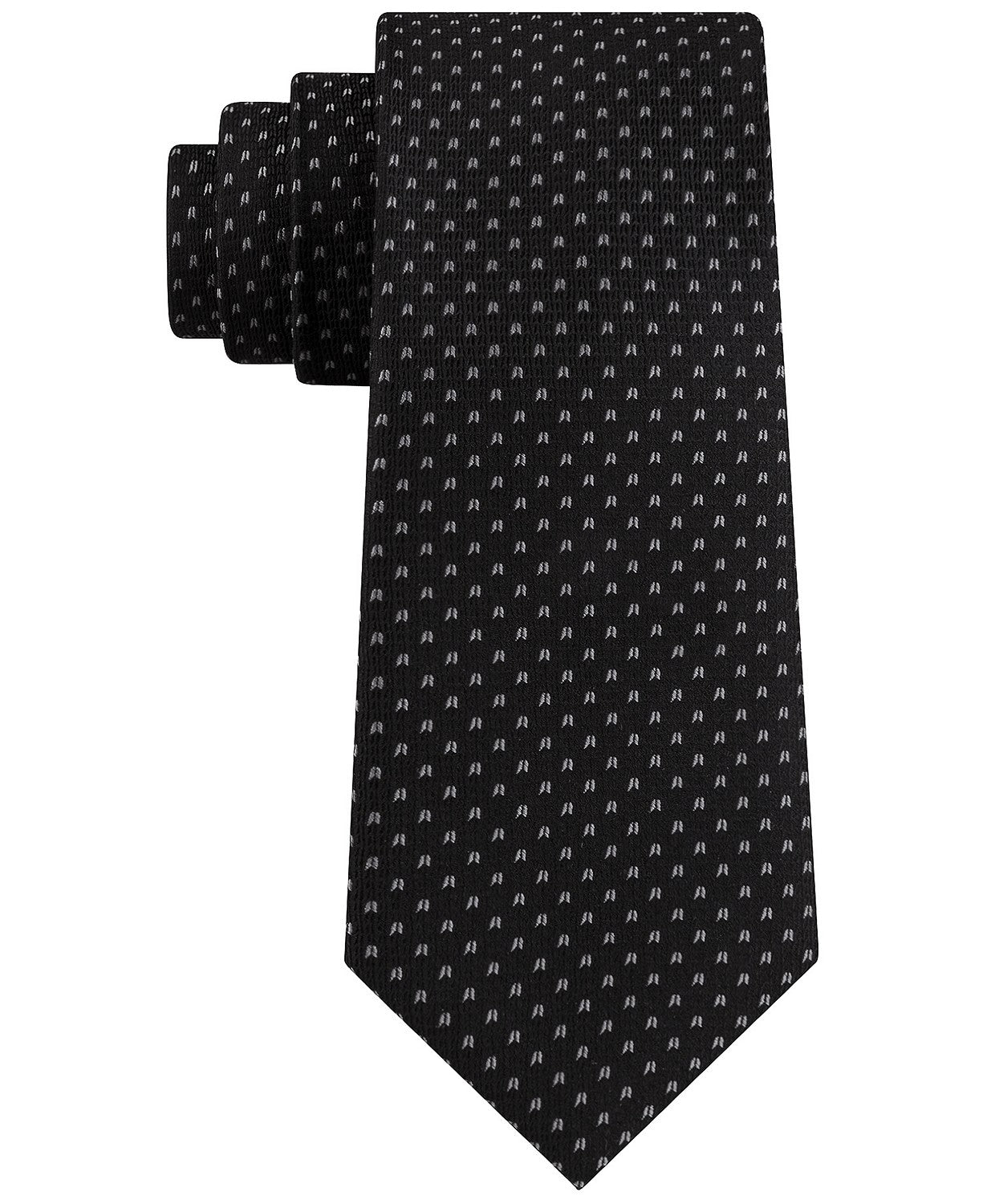 Tommy Hilfiger Men's Bird Eye Tie Black Size Regular