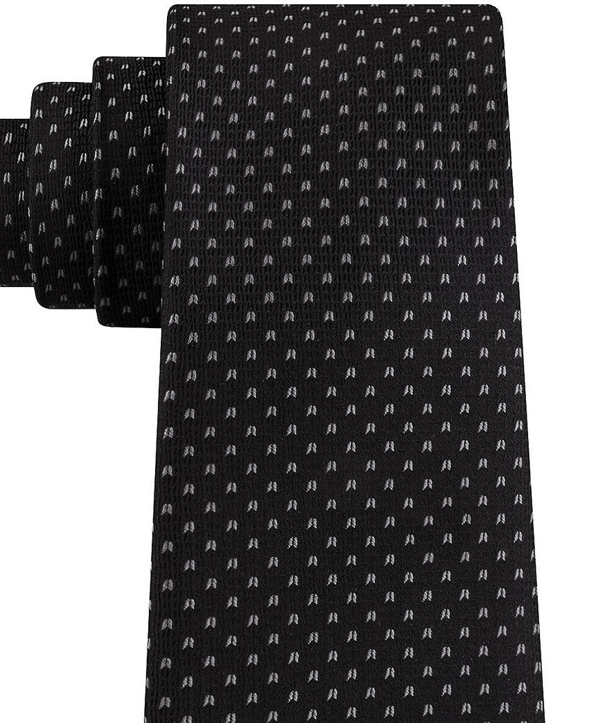 Tommy Hilfiger Men's Bird Eye Tie Black Size Regular