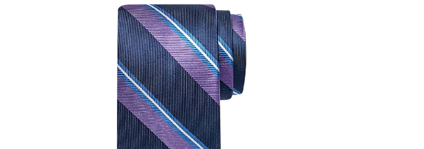 Tommy Hilfiger Men's Village Classic Stripe Tie Purple Size Regular