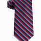 Tommy Hilfiger Men's Village Classic Textured Stripe Silk Tie Dark Red Size Regular