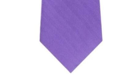 Tommy Hilfiger Men's Village Classic Textured Stripe Silk Tie Purple Size Regular