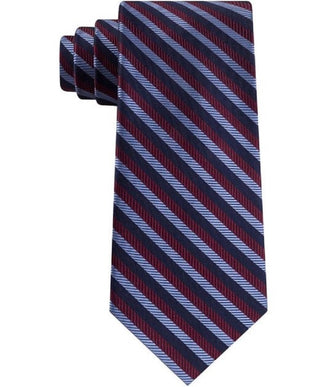 Tommy Hilfiger Men's Village Classic Textured Stripe Silk Tie Red Size Regular