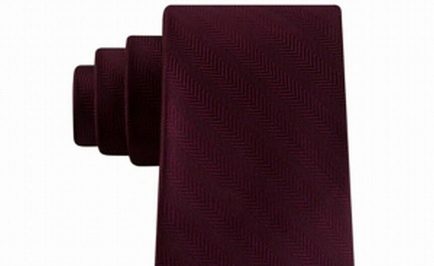 Tommy Hilfiger Men's Village Classic Textured Stripe Silk Tie Red Size Regular