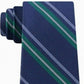 Tommy Hilfiger Men's Classic Textured Stripe Tie Green Size Regular