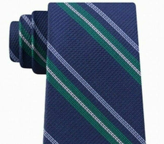 Tommy Hilfiger Men's Classic Textured Stripe Tie Green Size Regular