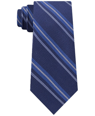 Tommy Hilfiger Men's Classic Textured Stripe Tie Navy Size Regular
