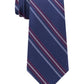 Tommy Hilfiger Men's Classic Textured Stripe Tie Red Size Regular