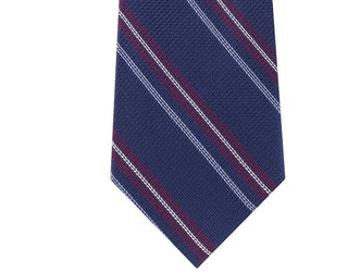 Tommy Hilfiger Men's Classic Textured Stripe Tie Red Size Regular