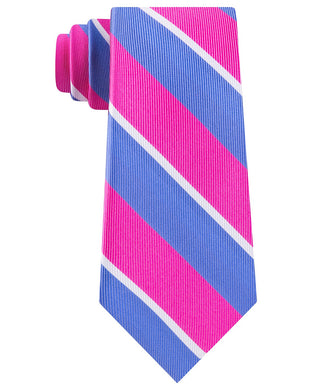 Tommy Hilfiger Men's Bright Medium Stripe Tie Pink Size Regular