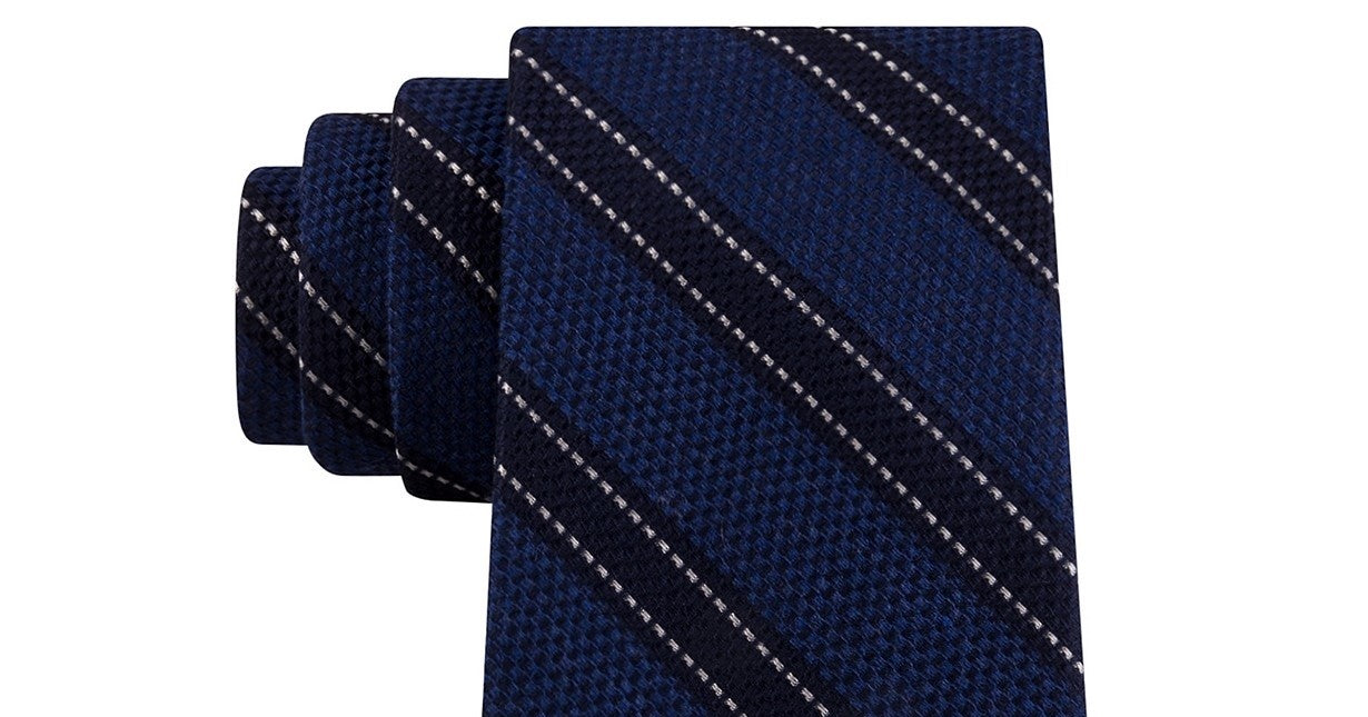 Tommy Hilfiger Men's Stitch Line Stripe Tie Brightblue Size Regular